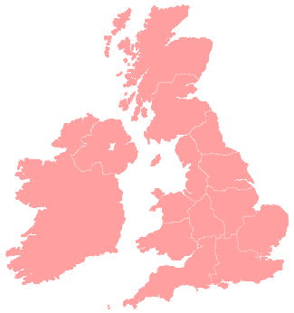 Map of UK regions